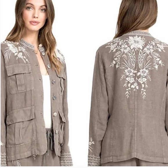 Johnny Was Jackets & Blazers - Johnny Was Oleander Linen Jacket